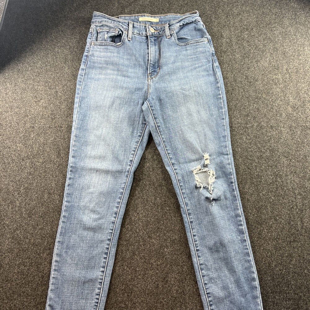 Levi's 721 Women's 27 High Rise Skinny Jeans Medium Blue Denim Distressed